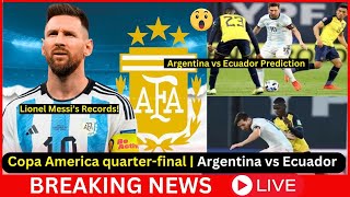 ✅Lionel Messis record of Copa America quarterfinal  Argentina vs Ecuador [upl. by Pius]