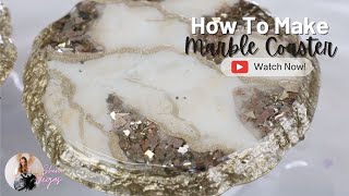 How To Create A Marble Effect On A Agate Style Coasters [upl. by Arymahs759]