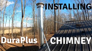 PART 5 DuraPlus Chimney for Wood Stove Completion  Around the Soffit to the ROOFTOP we did it [upl. by Zeni]