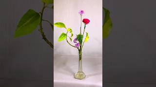 Simple Floral Design with Minimal Flowers in a Tall Neck Vase flowerarrangement flowers [upl. by Ahsil]