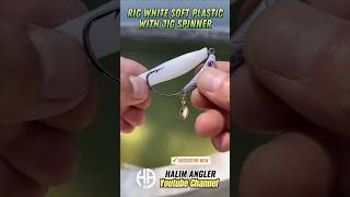 Rig white soft plastic bait with jig spinner fishing jigspinner softlure fishingknots mancing [upl. by Gascony]