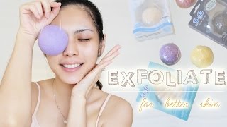 EXFOLIATE FOR BETTER SKIN with jojo konjac sponge  TRIXIE WILONA [upl. by Allerym]