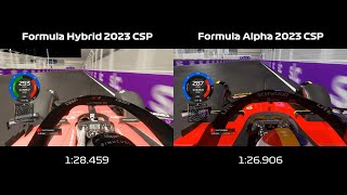 RSS Formula Hybrid 2023 Vs VRC Formula Alpha 2023  SideBySide Hotlap Comparison  Jeddah [upl. by Savina]