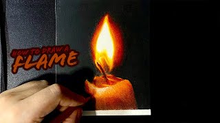 How To Draw A Realistic Flame With Derwent Lightfast Coloured Pencil  Artist Tutorial [upl. by Peale]