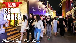 Seoul Live 🇰🇷 Korea Travel  Fantastic Itaewon Night street  Korean food Street Walking tour [upl. by Pazice]