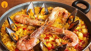 Seafood and Chicken Paella Recipe [upl. by Normac]