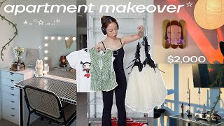 2000 APARTMENT MAKEOVER amp TOUR 🛋️ shopping decorating unboxing hauls [upl. by Llewkcor326]