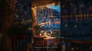 Romantic Balcony Dinner with Stunning City  Saxophone Jazz Music amp Cozy Candlelit Evening Ambiance [upl. by Arraic]