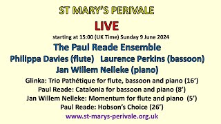 St Marys Perivale LIVE  Philippa Davies flute Laurence Perkins bassoon Jan Willem Nelleke [upl. by Dolores]