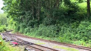 Peter arriving at Brockham on the industrial railway at Amberley working museum 14724 [upl. by Eisseb]