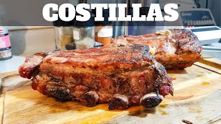 COSTILLAR de cerdo 🍖 en la PARRILLA a GAS 🔥 Tiras de costillar y panceta  William Priets [upl. by Legra]