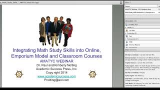 Paul Nolting  Teaching Math Study Skills in Classroom and Emporium Model Courses [upl. by Leirvag]