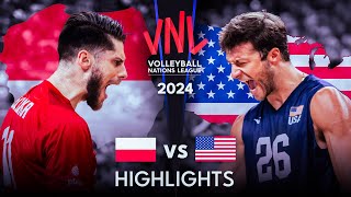 🇺🇸 USA vs POLAND 🇵🇱  Highlights  Mens VNL 2024 [upl. by Aira959]