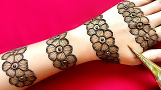 New stylish back hand mehndi design  easy mehndi design  mehndi ka design  mehndi design  mehndi [upl. by Ientirb]