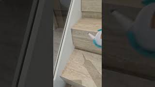 Glass Mable Stair Installation construction stairs interiordesign builder home [upl. by Aroled950]