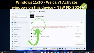 Windows 1110  We cant Activate windows on this device as we cant connect to your organization [upl. by Qifahs631]