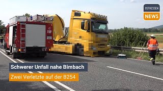 GROSSENLÜDER Schwerer Unfall nahe Bimbach  Zwei Verletzte auf der B254 [upl. by Monteith]