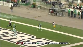 CFL Chris Milo makes a 108 Yard Punt [upl. by Lukey]