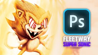 Making Fleetway Super Sonic from a FNF Mod in Photoshop  Speed Edit  Sonic the Comic [upl. by Virge]