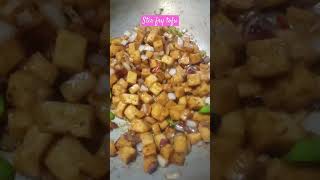 Spicy stir fry tofu in oyster sauce food cooking tofu recipe [upl. by Releehw]