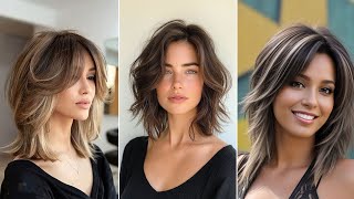 Medium Length Haircut 2025 Fashionable Angled Bob Hairstyle Asymmetrical Lob Haircut 2025 [upl. by Soloman]