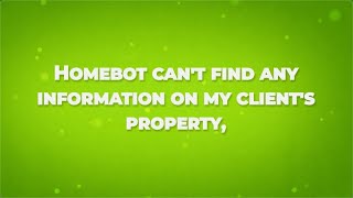 Homebot can’t find any data on the property What do I do” [upl. by Ecyarg]