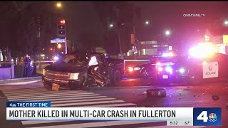 Mother killed son injured in multicar crash in Fullerton [upl. by Nylacaj]