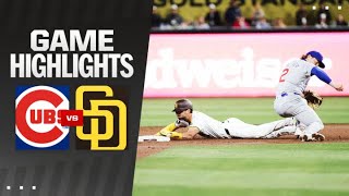 Cubs vs Padres Game Highlights 4924  MLB Highlights [upl. by Delogu]