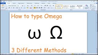 How to type Omega symbol Microsoft Word [upl. by Reeve]