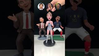 DIY Clay Bobbleheads of Mr Bean Taylor Swift amp Mbappé [upl. by Ikaz612]