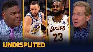 Lakers host Warriors in crucial game with No 9 seed playin seeding on the line  NBA  UNDISPUTED [upl. by Ynahpit]