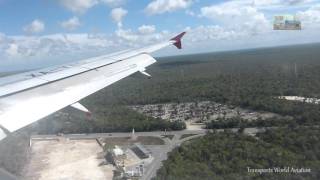 Landing in Cancun International Airport Airbus A320 Viva Aerobus [upl. by Alarise]