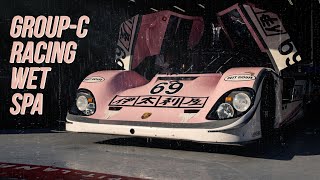 Onboard Porsche 962 Racing on wet Spa  Highlights  Pure HQ engine sound [upl. by Swaine]