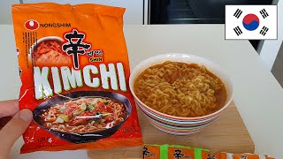 Shin Ramen Kimchi Instant Noodles Review Nongshim Shin Ramyun 신라면 김치 농심 Korean Food 🇰🇷 [upl. by Atat55]