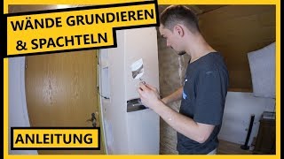 Rigipswand Grundieren amp Spachteln  So gehts│Einbauregal bauen│Teil 4 [upl. by Laurence]