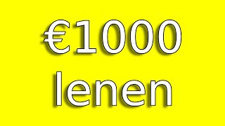 1000 euro lenen [upl. by Latvina]