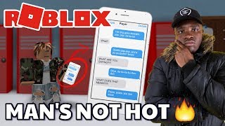 SONG LYRIC TEXT PRANK ON ROBLOX  Mans Not Hot  Roadman Shaq 🔥 PRANKED A FAN [upl. by Yrral349]