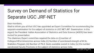 Demand of Statistics UGC NET  JRF  UGC NET Population Studies Syllabus  UGC NET Statistics [upl. by Ingles297]