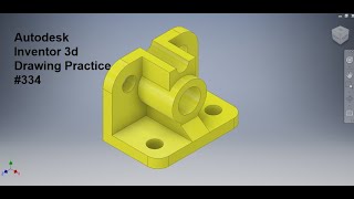 Autodesk Inventor Practice drawing for Beginners  Inventor tutorial 334  Inventor 3d Drawing [upl. by Xad117]