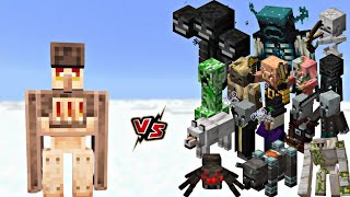 Minecraft all mobs vs furnace golem amazing fight minecraft gaming viral [upl. by Seely]