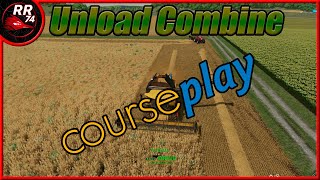 FS22 Coursplay Unload combine and drive grain home to silo farmingsimulator22 courseplay [upl. by Nemzzaj]