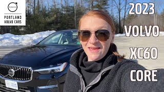 2023 Volvo XC60 B5 Core in Onyx Black Metallic  Walkaround with Heather [upl. by Ainel]