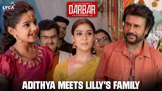 Adithya Meets Lillys Family  Darbar Hindi  Rajinikanth  Nayanthara  Nivetha Thomas  Lyca [upl. by Nananne]