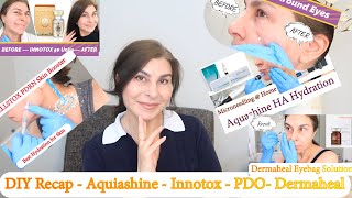 DIY Recap Summer 2023  Aquashine Innotox DermaHeal Eyebag Solution Wellstox PDRN  PDOThreadsDIY [upl. by Hutchinson742]