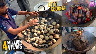 Bihar Ka Famous Cowdung Cake Wala Litti Chokha  गोइठे वाला लिट्टी चोखा  Bihar Street Food [upl. by Tench]