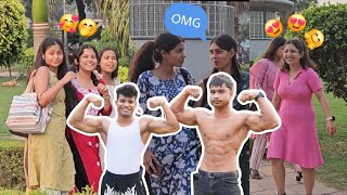 Shirtless Video Part 3  Girls Reaction 🥰  Shirtless In CP Park  Delhi [upl. by Aiuqat]