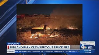 Sunland Park Fire puts out fully engulfed truck [upl. by Aldred]