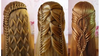 Coiffures simples et belles 🌷 facile à faire cheveux longsmi longs [upl. by Nickola]