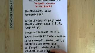 Vreemde valuta en wisselkoers Economiepaginacom [upl. by Lacombe]