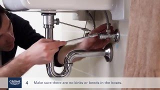 Install a GROHE singlelever basin mixer [upl. by Nauq564]